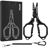 BiteX Fishing Scissors, Braid Cutter &amp; Multi-Tool, Saltwater | Titanium-Coated 420 Stainless Steel,5-in-1 Versatility,Lanyard