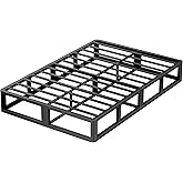 VIPSHOW 10 Inch Queen Metal Bed Frame Round Corner Low Platform Bed Frames 3000 LBS Heavy Duty Steel Slats Support Mattress Foundation No Box Spring Needed, Noise Free, Easy Assembly, Black