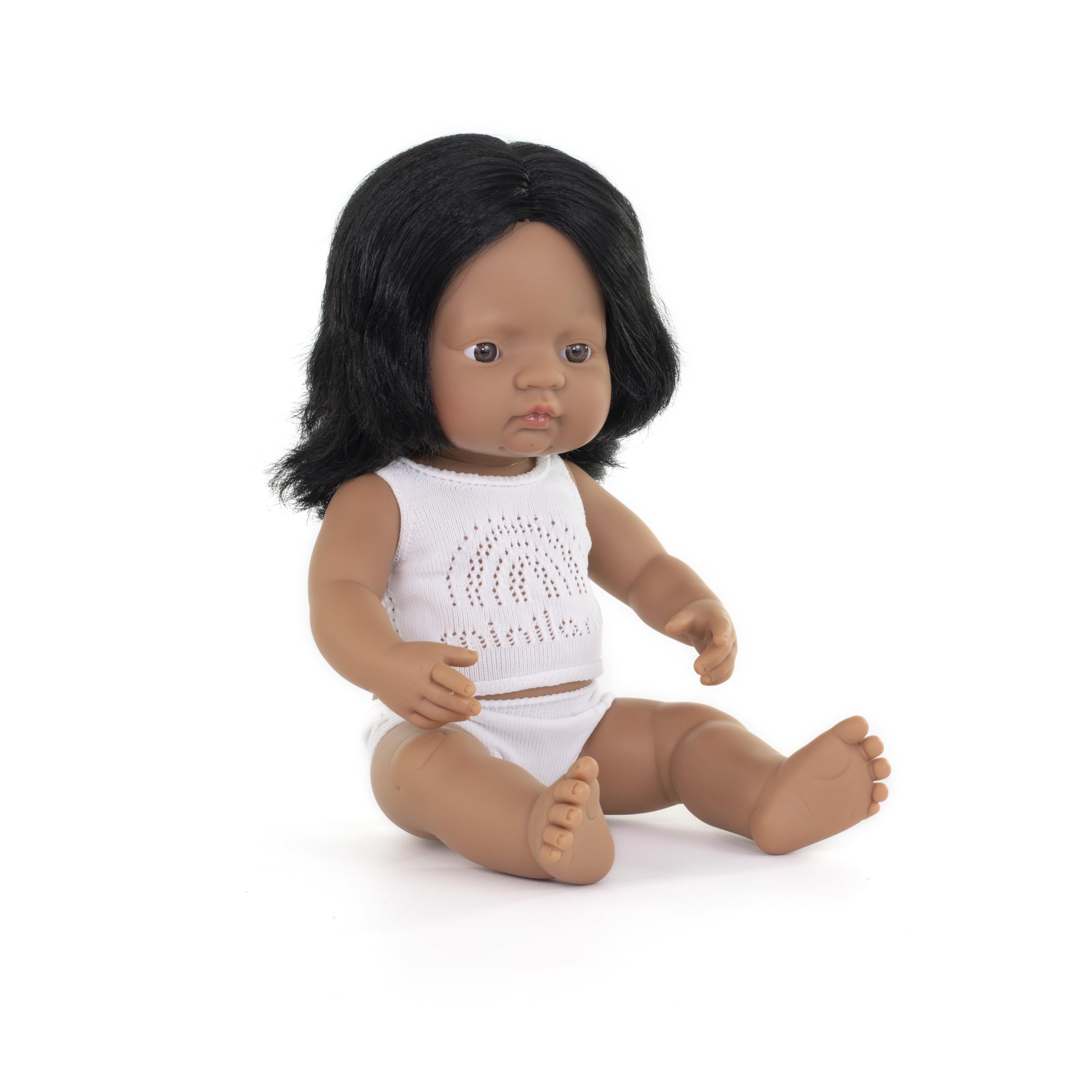 MINILAND 31158 Baby Doll Hispanic Girl in Box, Multi-Color