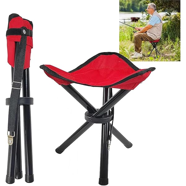 With Storage Tripod Camping Chair Portable Folding Lightweight