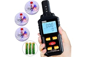METELLME EMF Meter with 3 Pcs Light up Motion Activated Cat Balls,Emf Detector Tester,Electromagnetic Field Radiation Detector,Ghost Hunting Equipment Kit for Home Office Outdoor
