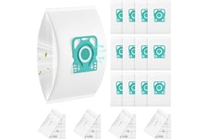 12 Pack Vacuum Bags for HyClean Air TU/CO Vacuum Cleaner Bags Compatible with Miele Guard L1, M1, and S1 Vacuum Cleaners, wit
