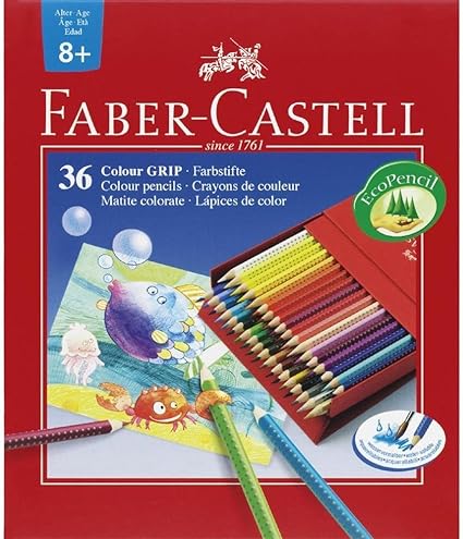 Faber castell - estuche 36 lapices color grip: Amazon.es: Oficina y papelería