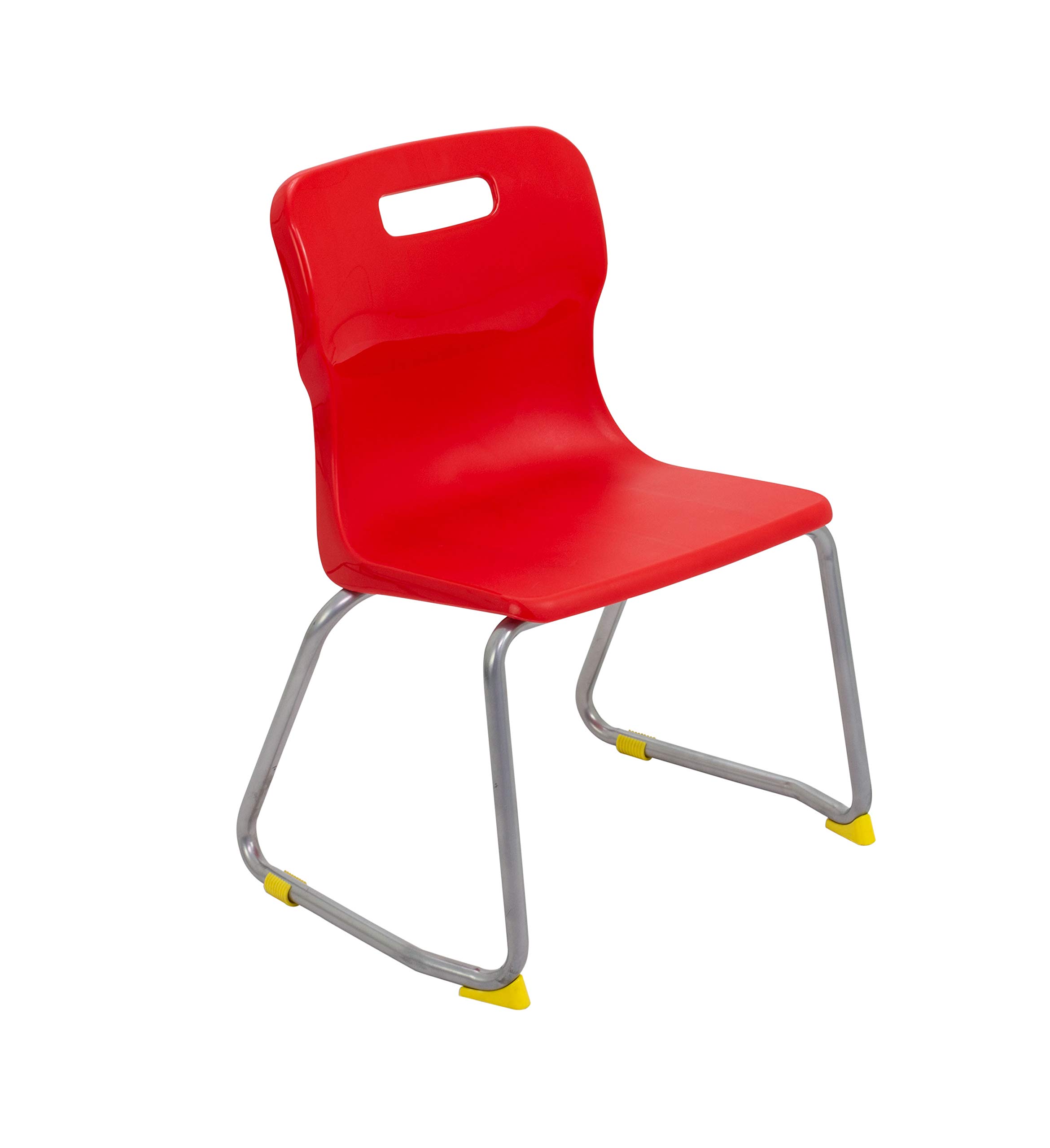 Titan Skid Classroom Chair, Plastic, Age 5-7 Years, Red