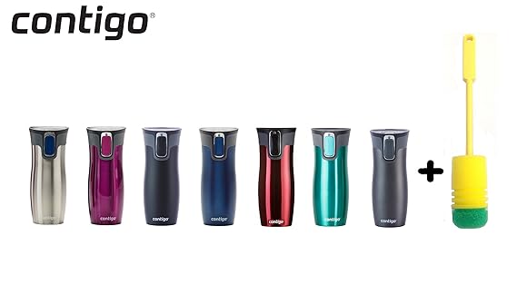 West Loop Contigo Thermobecher 470 ml + Flaschenbürste