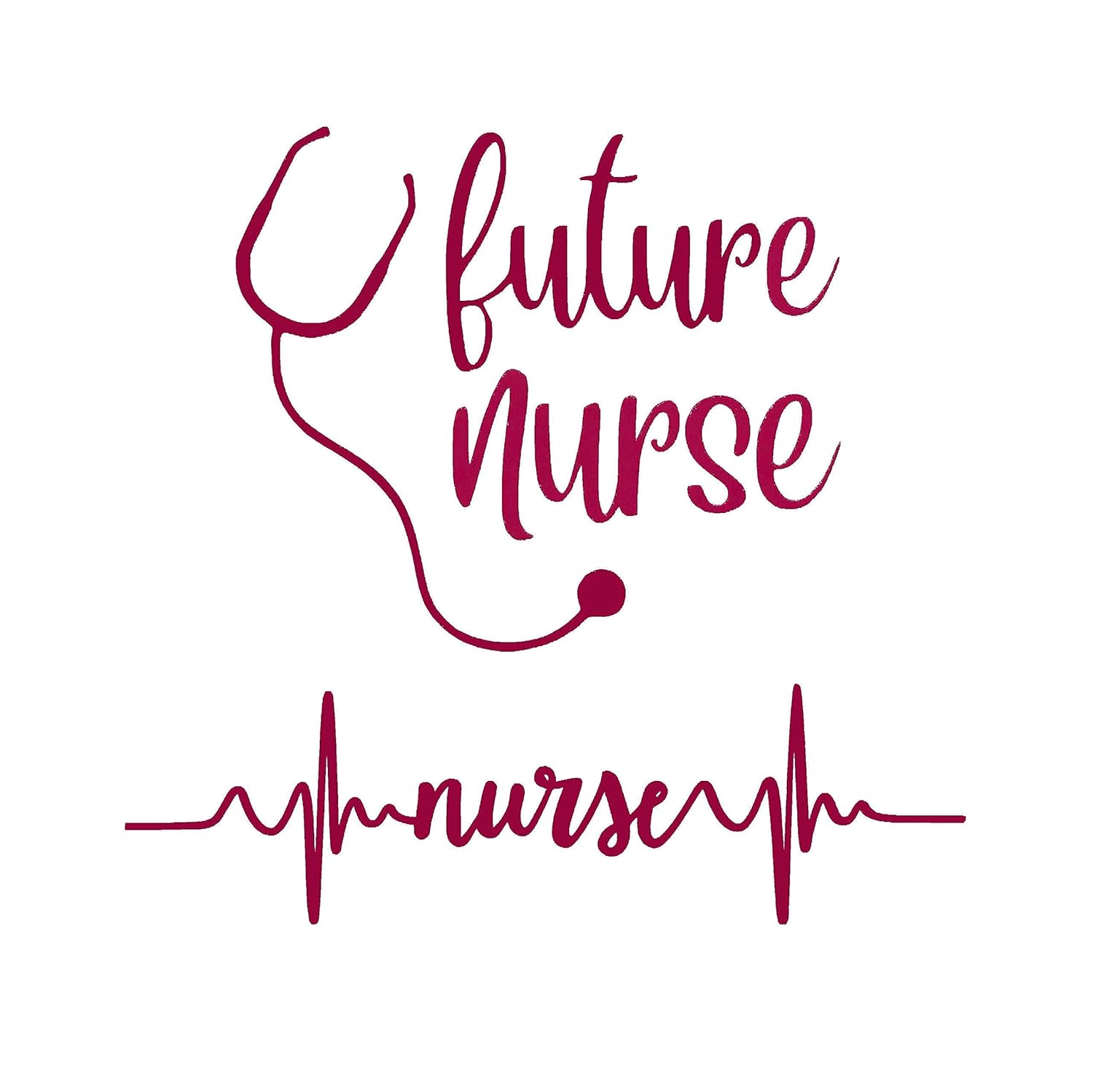 Custom Nurse Decals Future Nurse Stethoscope and Pulse
