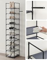 SONGMICS 10-Tier Shoe Rack 33 x 33 x 173 cm Grey LSR110G01 view 6