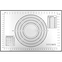 Silicone Pastry Mat Non Slip with Measurement Fondant Mat, Counter Mat, Dough Rolling Mat, Oven Liner, Pie Crust Mat…