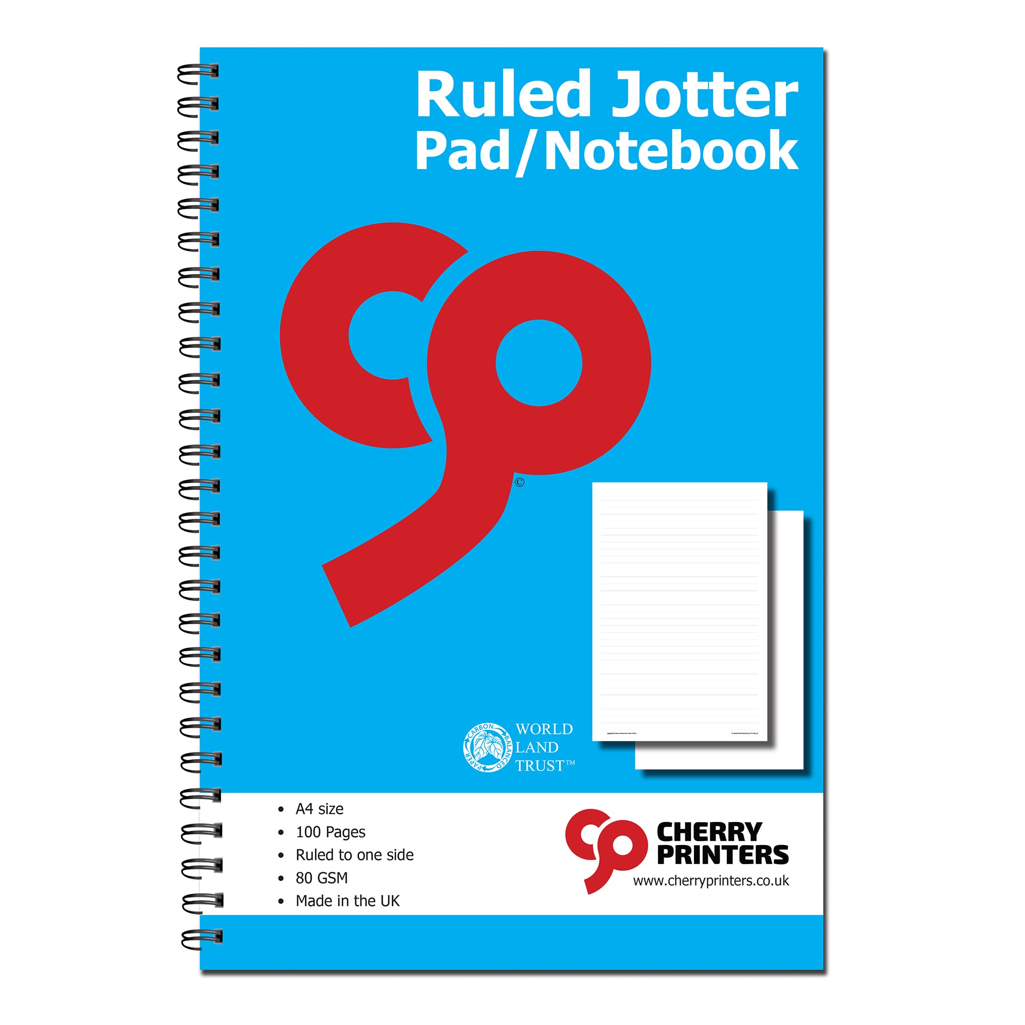 Cherry Jotter | Note Book Wirobound A4 80gsm 100 Pages