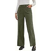 Eddoyee Stretch Corduroy Pants Women Wide Leg Straight High Waisted Fall Casual Pants 2026 Cropped Trousers Trendy Outfits