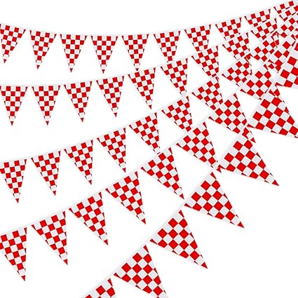 Amazon Com Rubfac 170ft 120pcs Checkered Red And White Gingham