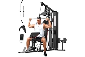 TackView All-in-One Home Gym w/ 150LBS Weight Stack, Full Body Strength Training Machine, Pulley System & Multi-Station Exerc