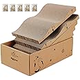 RUBMEOW Cat Scratcher Cardboard Scratch Pad Box for Indoor Cats,5pcs Scratching Board Bed Reversible Durable,with Catnip