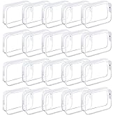 Tergy 20 Packs Clear Cosmetics Bags for Women Men Waterproof Toiletry Bags PVC Makeup Bags Organizer Case with Zipper for Tra