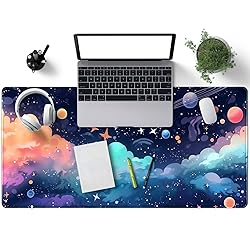 Kawaii Pastel Cosmos Desk Mat Cute Aesthetic Galaxy