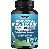 DRFOSTER Triple Magnesium Complex 500mg with Zinc, 120 Capsules | Magnesium Glycinate, Citrate, and Malate with Zinc, Vitamin B6, and D, High Absorption for Sleep, Heart, and Nerve Health
