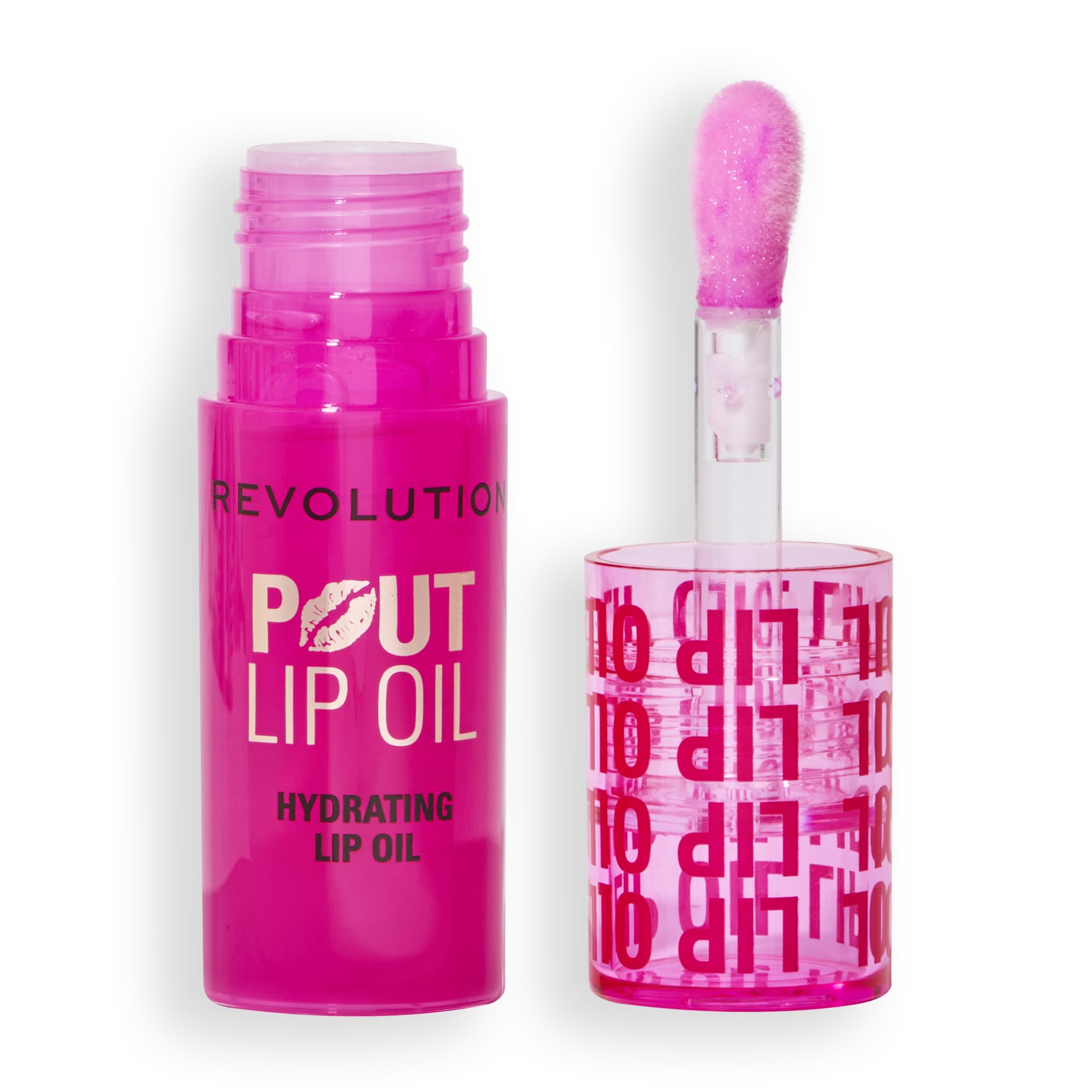 Revolution, Pout Lip Oil, Nourishing Tinted Lip Oil, High Shine, Non-Sticky Finish, Vegan & Cruelty-Free, Raspberry Pink, 4ml
