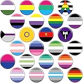 Sasylvia Rainbow Pride Pins Bulk LGBTQ Button Pin Lesbian Gay Bisexual Pride Stuff Round Buttons Badge for Men Women Clothing Bag Accessories Party, 1.57 x 1.57 Inch