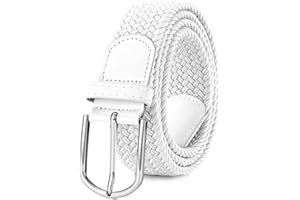 WHIPPY Men Belt-Elastic Braided Stretch Belt for Men Women, 1 3/8” Adjustable Casual Golf Belt for Jeans Pants