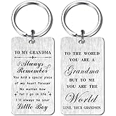 HYHYDHP Grandma Christmas Keychain from Grandson - Grandmother Birthday Keychain from Grandson