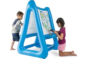 HearthSong Double-Sided Indoor/Outdoor Inflatable Easel with Paint, Sponges, and Paintbrushes, 35"L x 31"W x 50"H