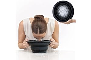 Facial Cold Plunge | Collapsible Bowl For Face Ice Bath with Built-In Icetray | Facial Ice Therapy for Acne Relief, Vagus Ner