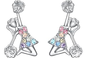 VEEHOO Girls's Cheerleader Earrings Stud Gifts,Sport Cheerleader Jewelry Cheer Accessories Birthday Gifts for Cheerleading Lovers