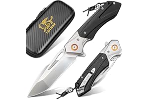 LOTHAR LICH KING Pocket Folding Knife, 3.5 Inch D2 Steel Tactical Pocket Knives with Clip, G10 Handle, Gifts Pocket Knife for Men Women, Survival Hunting Knife for Camping Bushcrafting Outdoor Gear