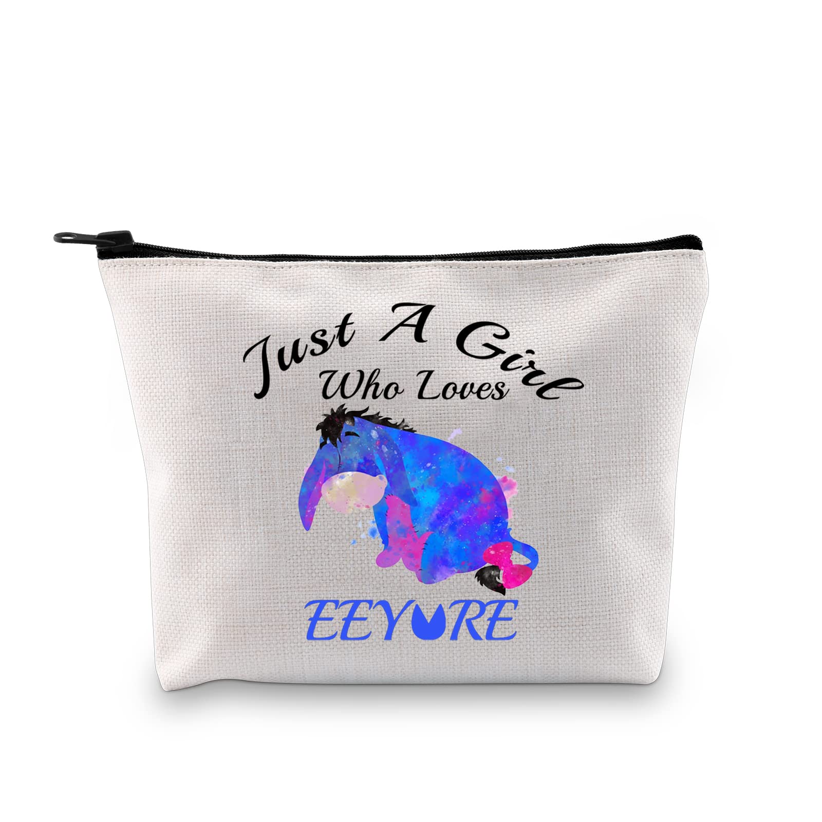 PLITI Eeyore Makeup Bag Just a Girl Who Loves Eeyore Gift for Women Friend Eeyore Lover Gift (Just Loves eey U)