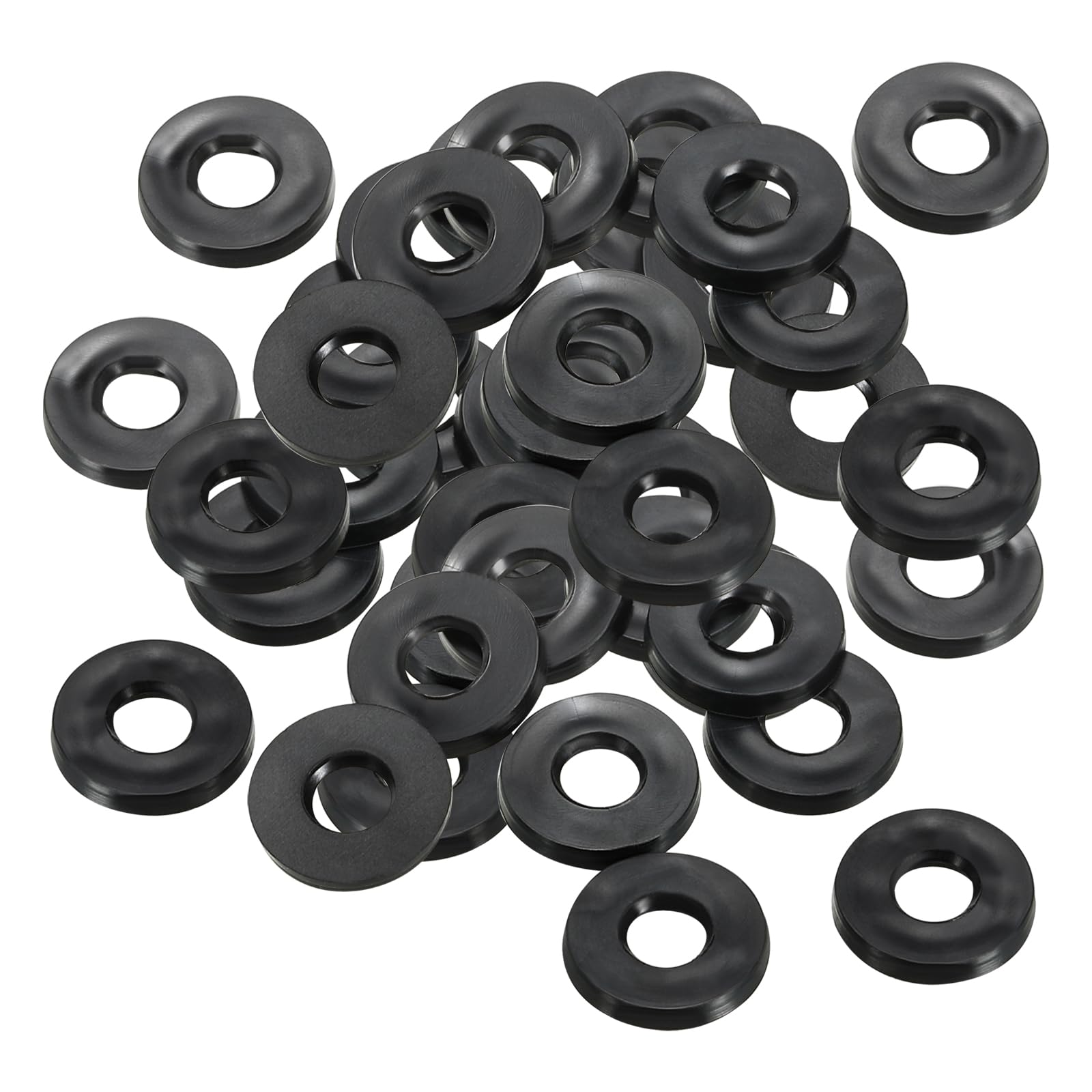 PATIKIL M5 Rubber Flat Washer, 80 Pack 5mm ID 11mm OD 1.5mm Thick Sealing Spacer Gasket Ring for Faucet Pipe Water Hose Fastener Bolt, Black — image 1
