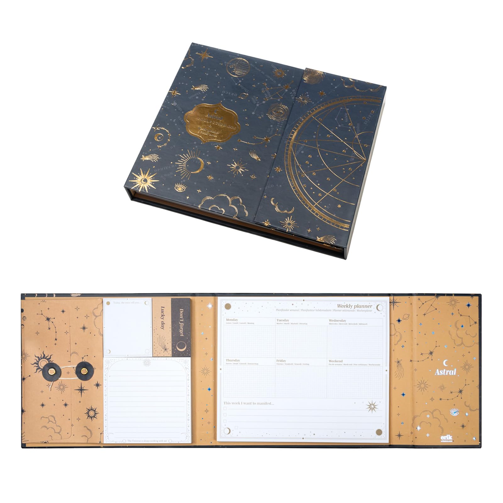 Grupo Erik Weekly Planner & Sticky Notes Set - Astral | 5 Notepads In Different Sizes & Envelope | Cute Sticky Notes, Cute Stationery Gifts Under 15 Pounds