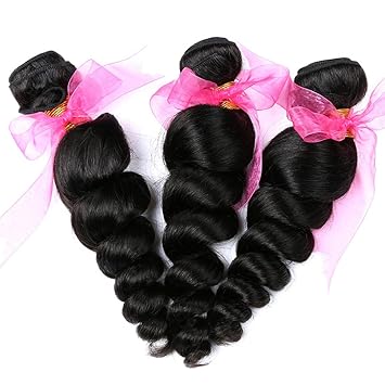 Amazon Com Peruvian Loose Wave Human Hair Weave 3 Bundles 8a