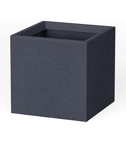 Deroma Gravity 10" Cube Planter | Light & Durable Plastic | Indoor Or Outdoor Square Pot For Patio/Porch | Includes Water Reserve & Drain Plug | Trendy Planter For Plants, Flowers, Garden