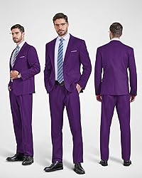 YND Men's Slim Fit 2 Piece Suit, 2 Button Notch