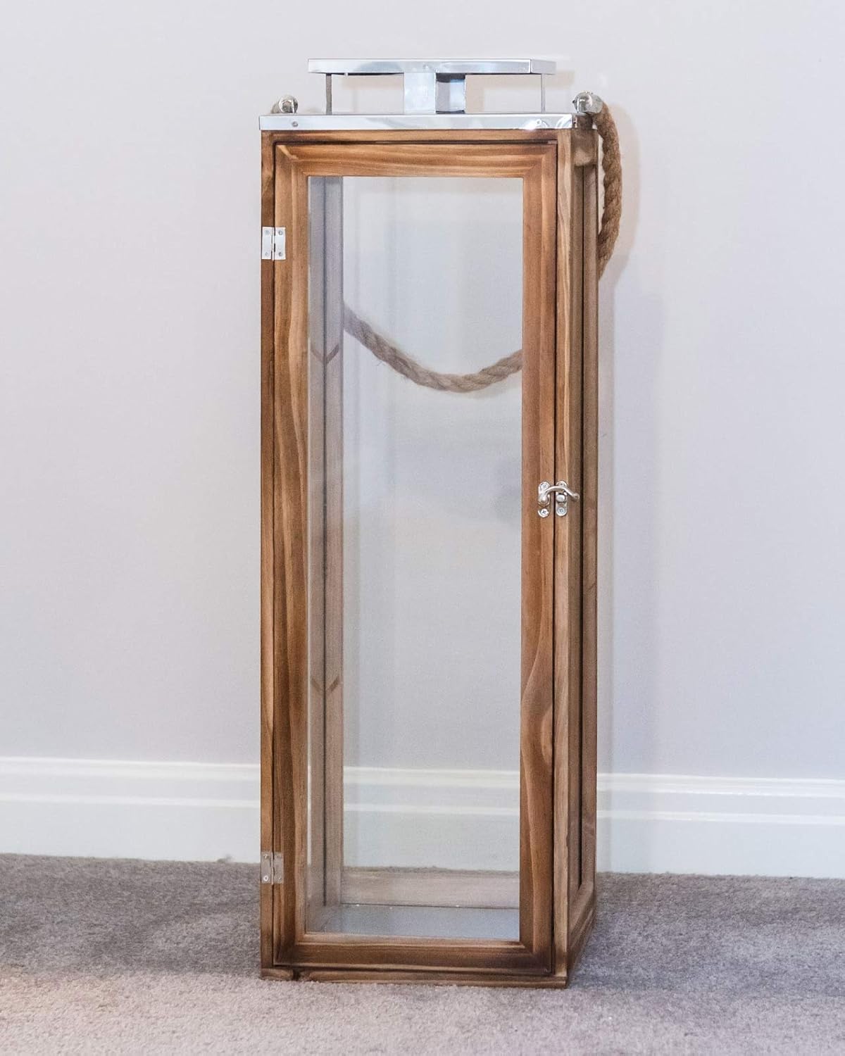 Sue Ryder Huge Extra Large 70cm Rustic Wooden Rope Candle Holder