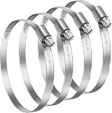 Bolatus 70-90mm Stainless Steel Worm Drive Hose Clamps 4 Pcs 304