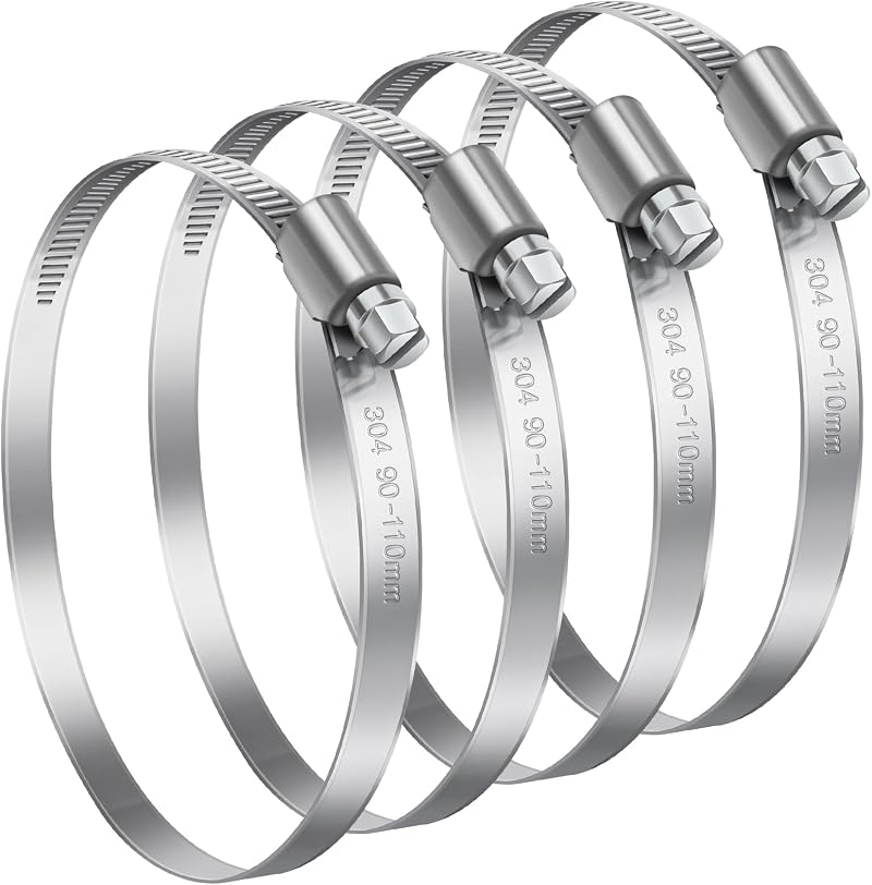 Bolatus 70-90mm Stainless Steel Worm Drive Hose Clamps 4 Pcs 304