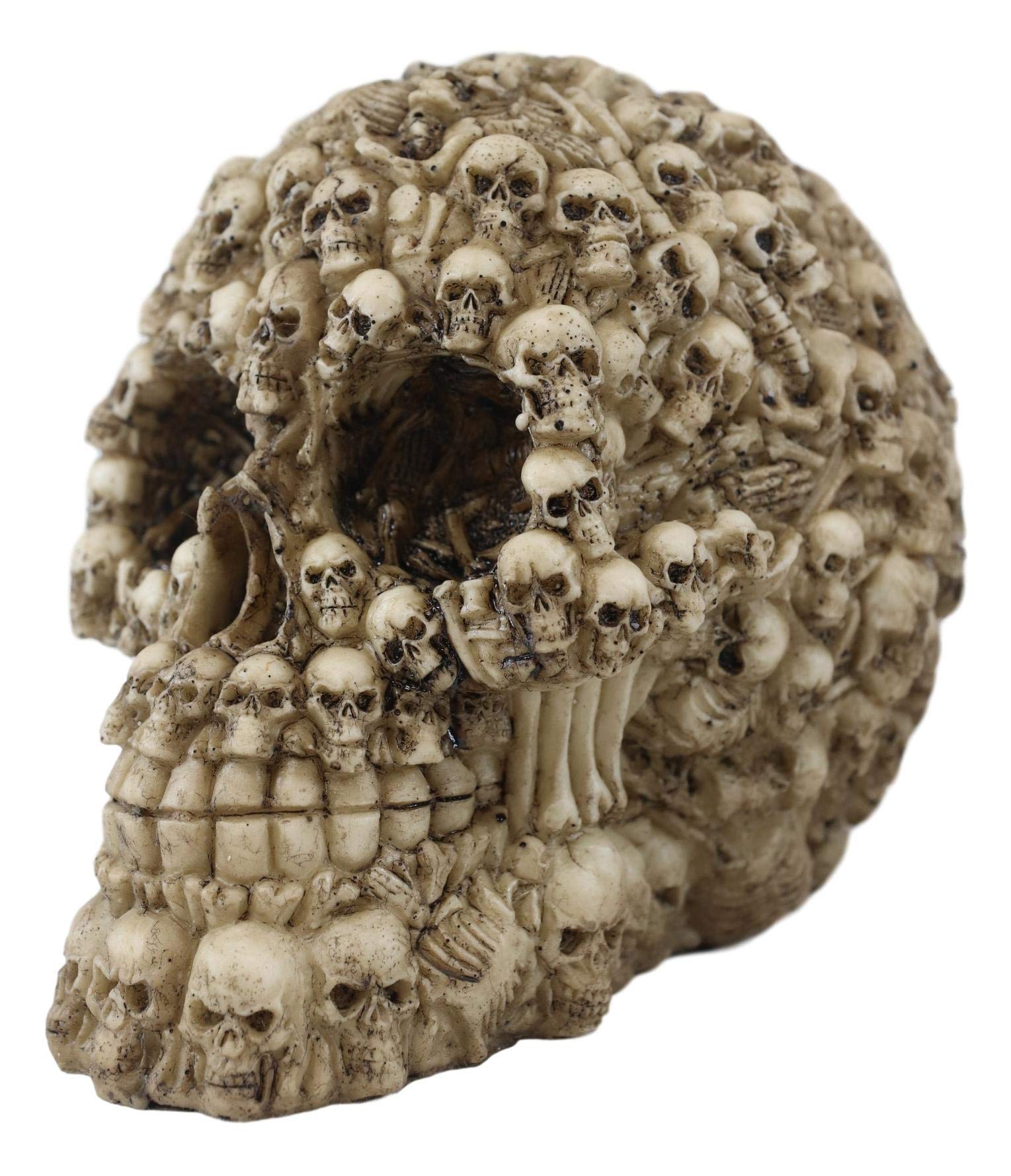 Ebros Gift Ossuary Ghost Spirit Whisper Lost Souls Boneyard Skull Statue Skeleton Graveyard of Craniums Figurine Sculpture 5.5" Long Macabre Ossuary Skulls Skeletons Decorative Statue