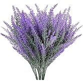 LOVENIMEN Artificial Lavender Flowers Bouquet in Purple, Fake Plant for Home Decor, Wedding, Garden, Office, Patio Decoration, Party Arrangement, Outdoor, Indoor, 4 pcs