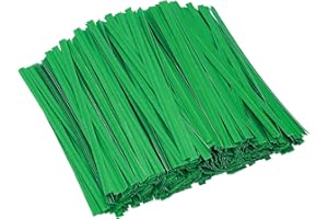 ONLYKXY 500pcs Kraft Paper Twist Ties Plant Ties 4inch Reusable Bread Twist Ties cake pop ties Cable Ties Candy Ties for Bags (Green)
