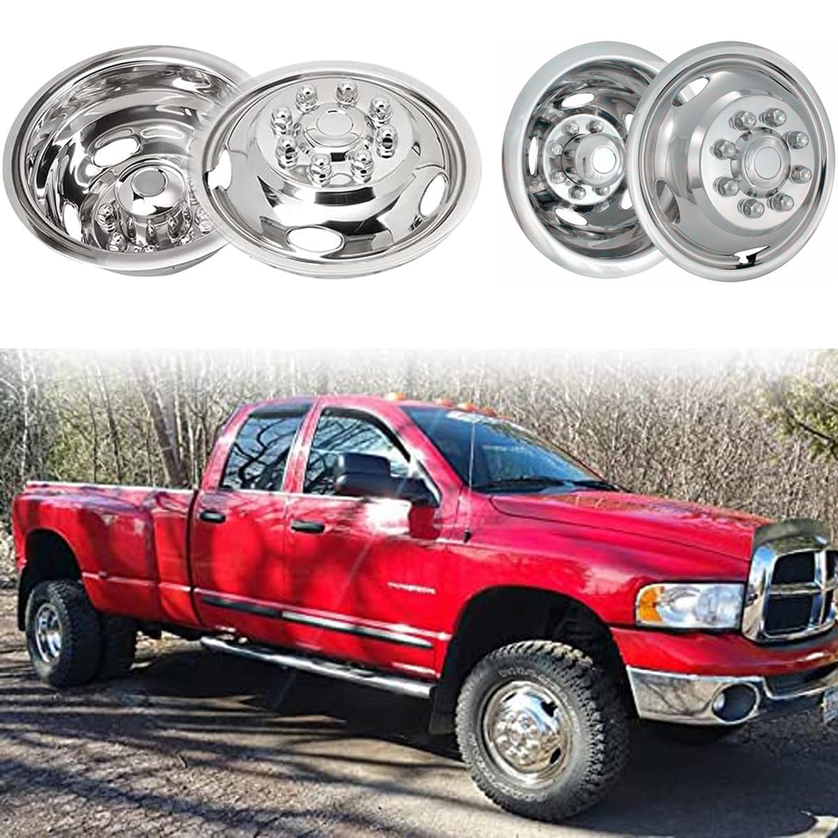 8 Lug Wheel Simulators Fuel Rider 16 Inch Polished Stainless Steel ...