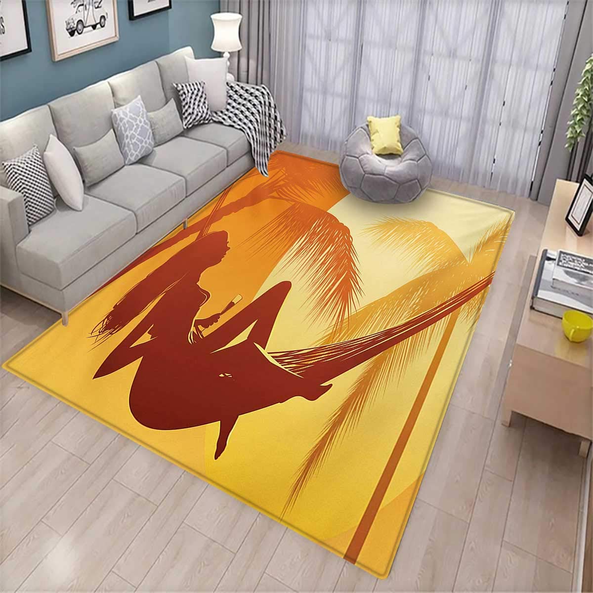 Amazon Com Beach Area Rugs For Bedroom Silhouette Of Sexy