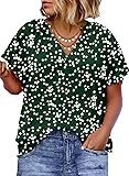 Eytino Women's Plus Size Shirts Short Sleeve V Neck