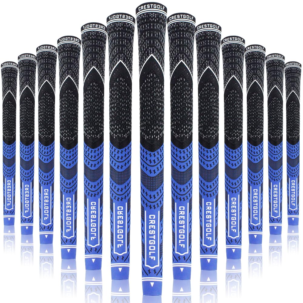 KOFULL Standard Golf Grips Golf Club Grips Carbon Yarn Cord Golf Woods Irons Grips Golf Clubs Pack of 13 dark blue
