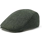 FEINION Men Wool Blend Flat Cap Tweed Newsboy Ivy Hat