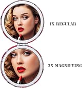 YTZJ Direct Red Folding Makeup Mirror Travel Compact Double-Sided Magnifying view 3