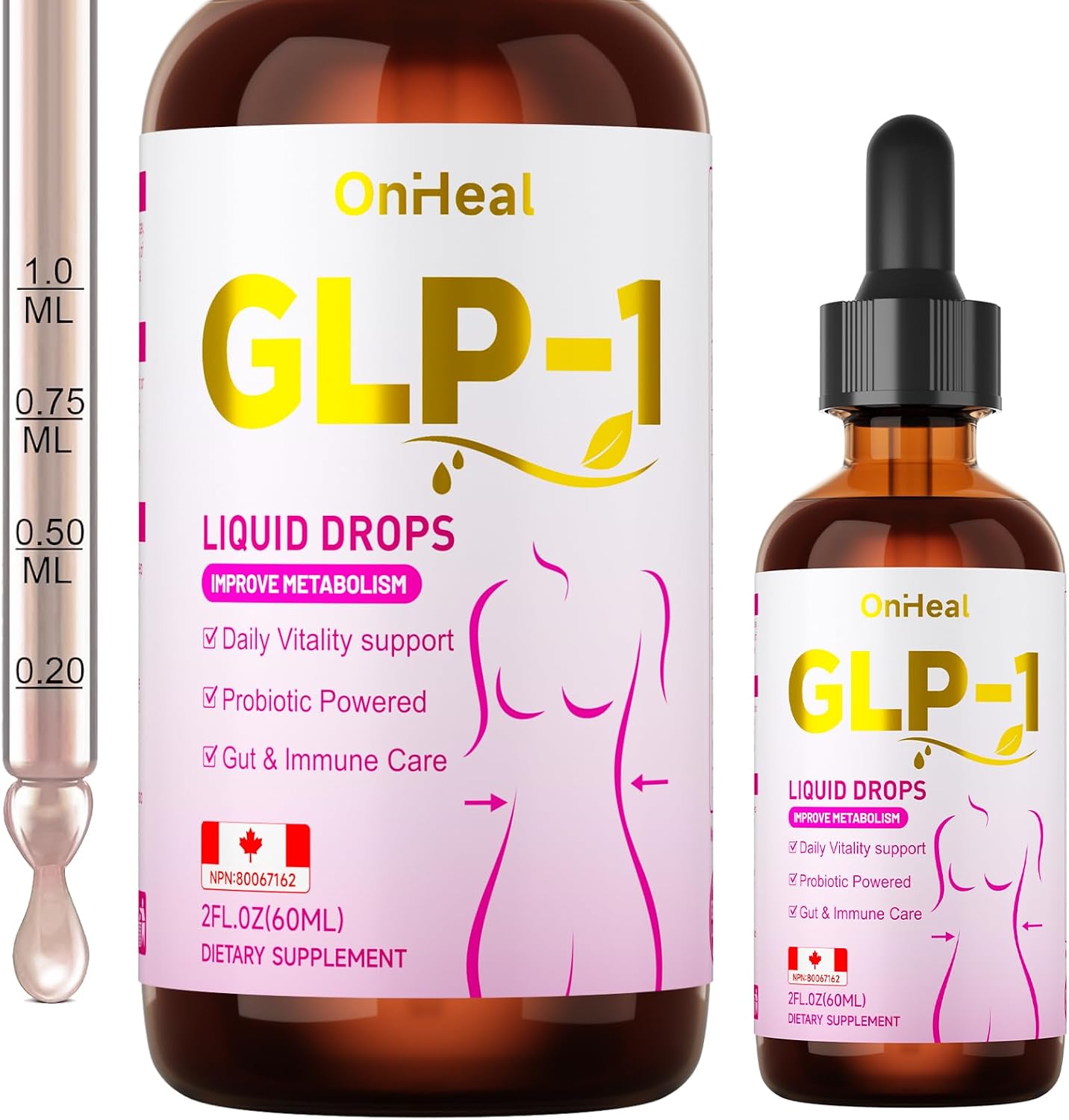 GLP-1 Support Drops with Berberine, Ceylon Cinnamon, Prebiotic Fiber, and Green Tea Extract | Supports Metabolic, Digestive, and Gut Health for Men and Women | Vegan, Non-GMO