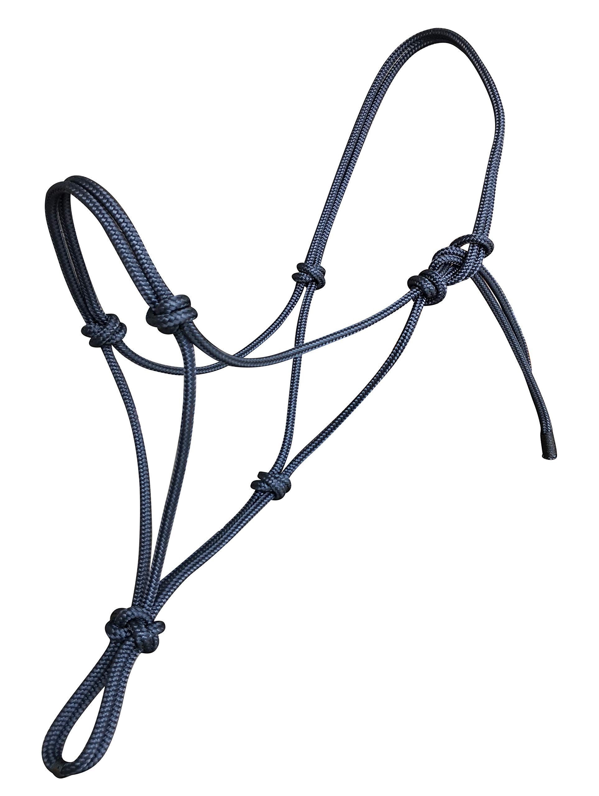 Hunters Saddlery Natural Horsemanship Rope Halter Headcollar Compatible with Parelli Horse Training Method (Small Pony/Weanling, Navy) โ image 1