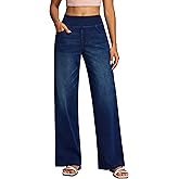 IUGA Wide Leg Jeans Woman High Waisted Pull On Baggy Jeans for Women Stretchy Trendy Womens Jean Straight Casual Denim Pants