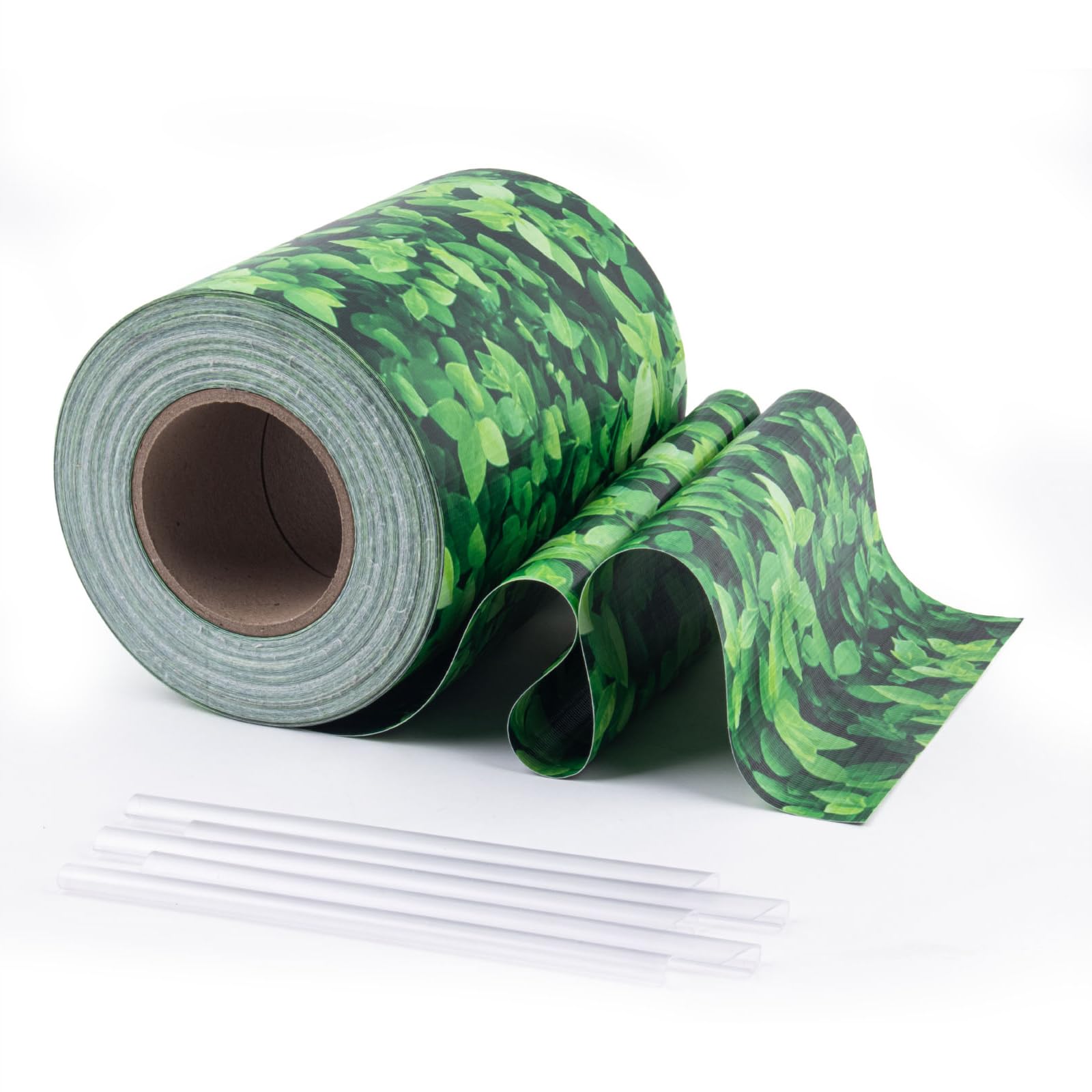 Sunnyalxx PVC Garden Privacy Screen, Garden Fence Stripe, 0.19 x 35 m Roll Opaque,Weatherproof,UV Resistant Sunscreen Cover,Green Leaves